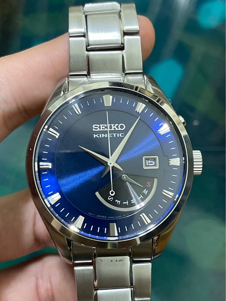 Mã số 146: Đồng hồ Seiko Kinetic 5M84 - màu xanh dương | Đồng hồ nhật Quang