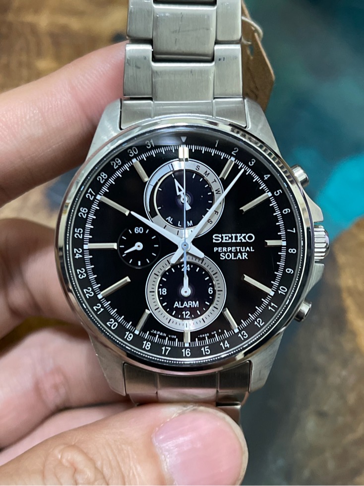 Mã 110: Đồng hồ Seiko Perpetual Solar V198 - Made in Japan (Silver) - Nhật  nội địa