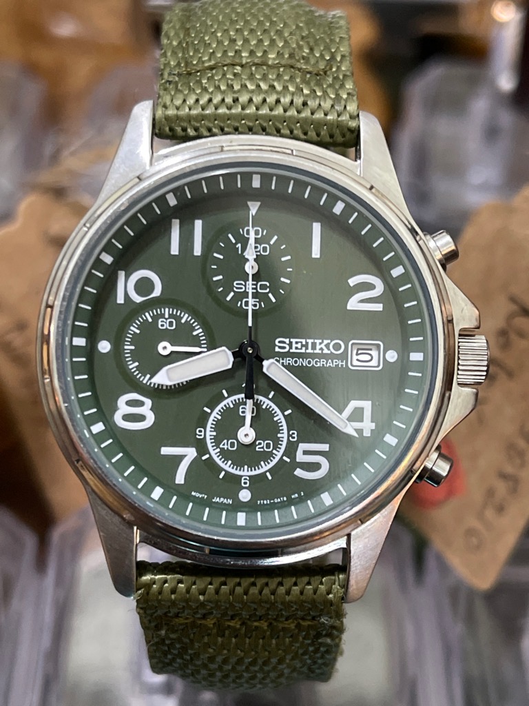 Mã số 06: Seiko Chronograph quân đội - size 36 | Đồng hồ nhật Quang Lâm.