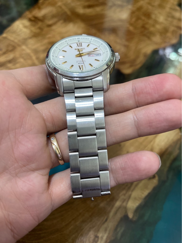 Seiko 5 Automatic 21 chân kính 7S26-04T0 - màu bạc dial trắng