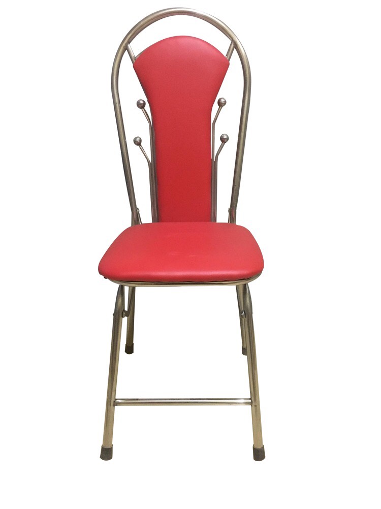 Ghế inox tựa bi nệm đỏ