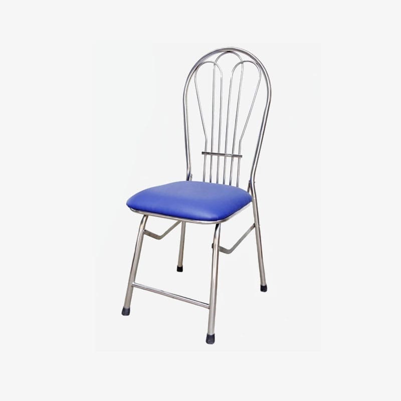 Ghế tựa gấp 3 lá inox nệm xanh