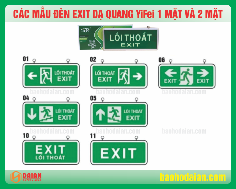 Đèn Exit dạ quang YIFEI YF-1017