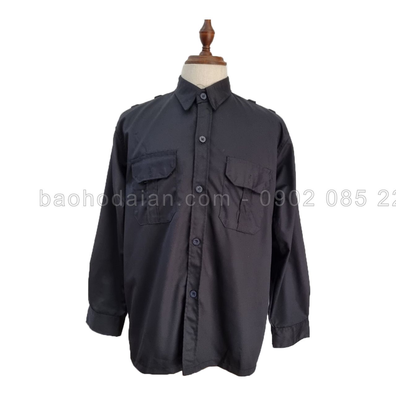 Áo vệ sĩ dài tay màu đen có logo vai