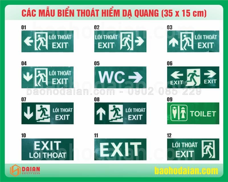 Biển Exit dạ quang