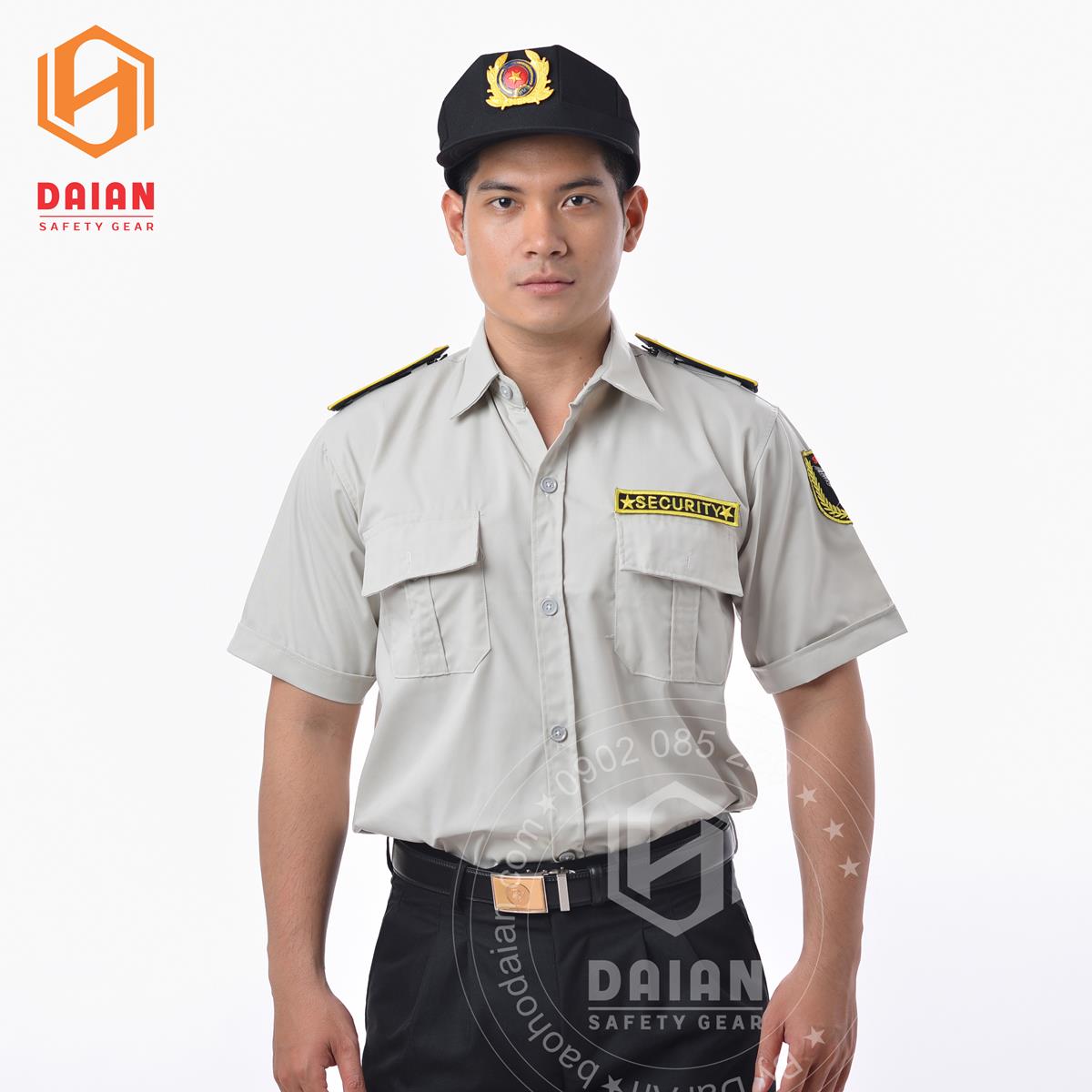 Áo bảo vệ màu kem vải kaki 65/35 ngắn tay ABV11NT