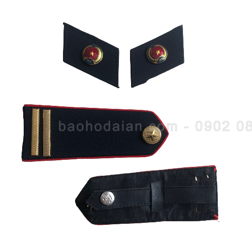 Cầu vai 1 gạch đồng viền đỏ kèm ve áo