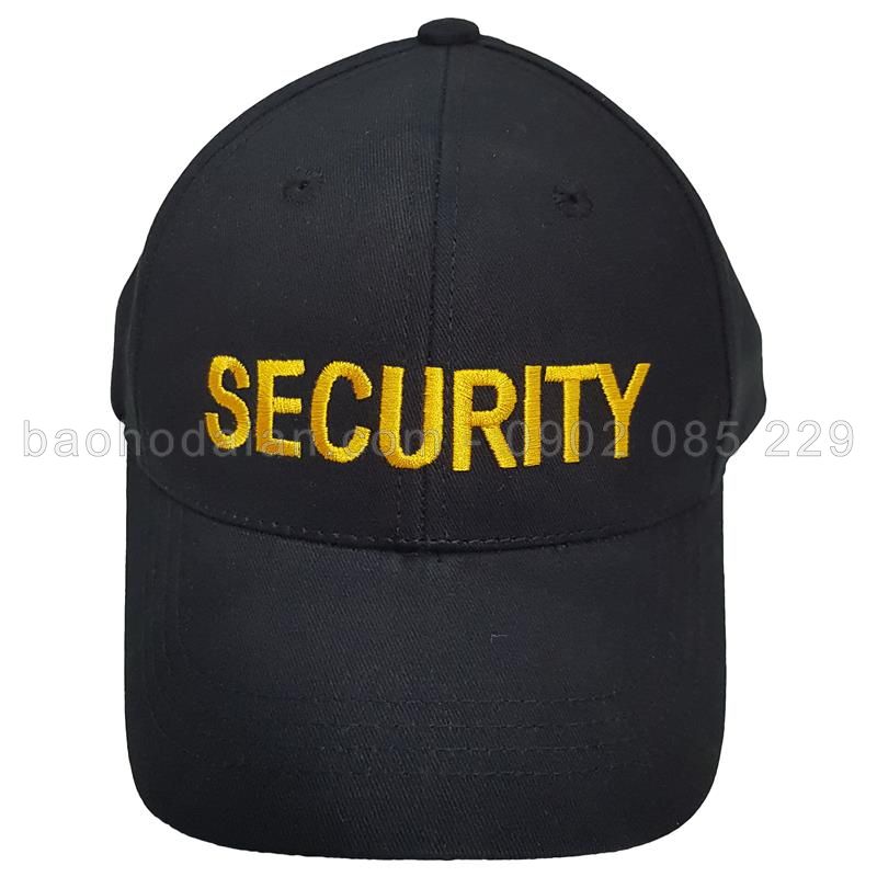 Nón kết vệ sĩ màu đen thêu chữ SECURITY