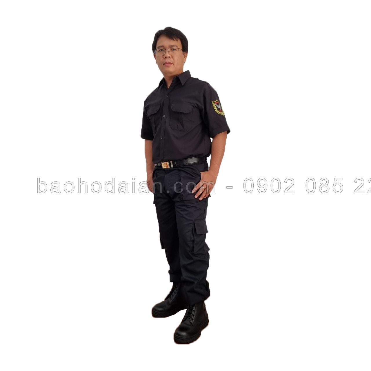 Quần áo vệ sĩ ngắn tay (áo kate ford + quần kaki thành công) logo vai