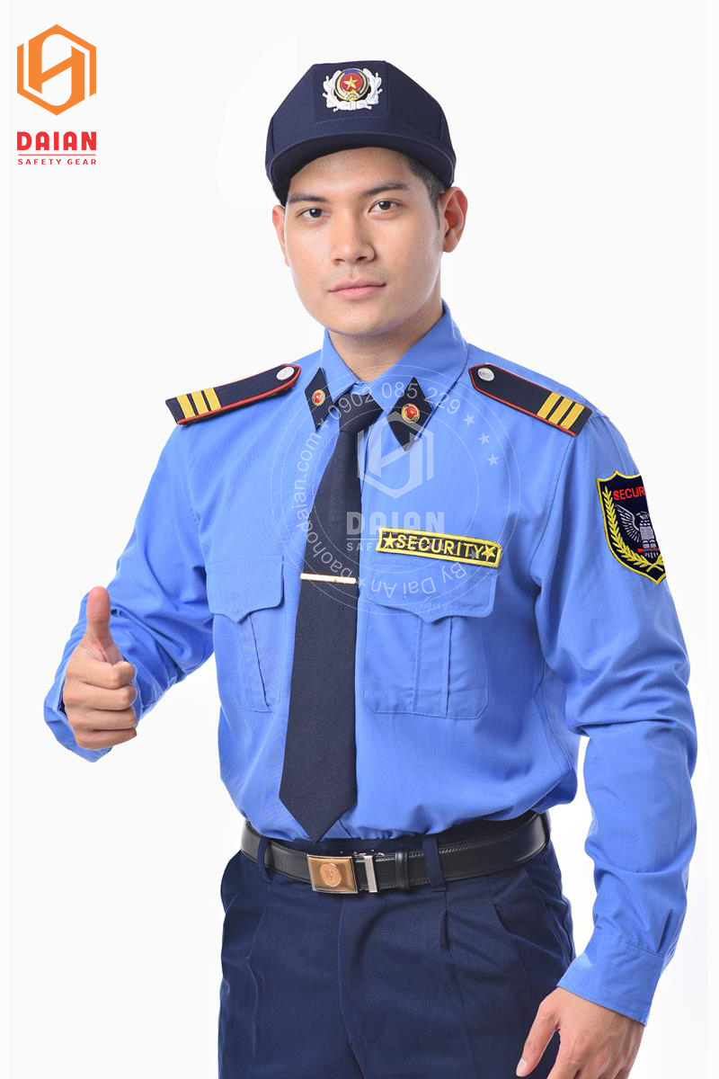 Áo bảo vệ màu xanh vải kate mỹ dài tay ABV01DT