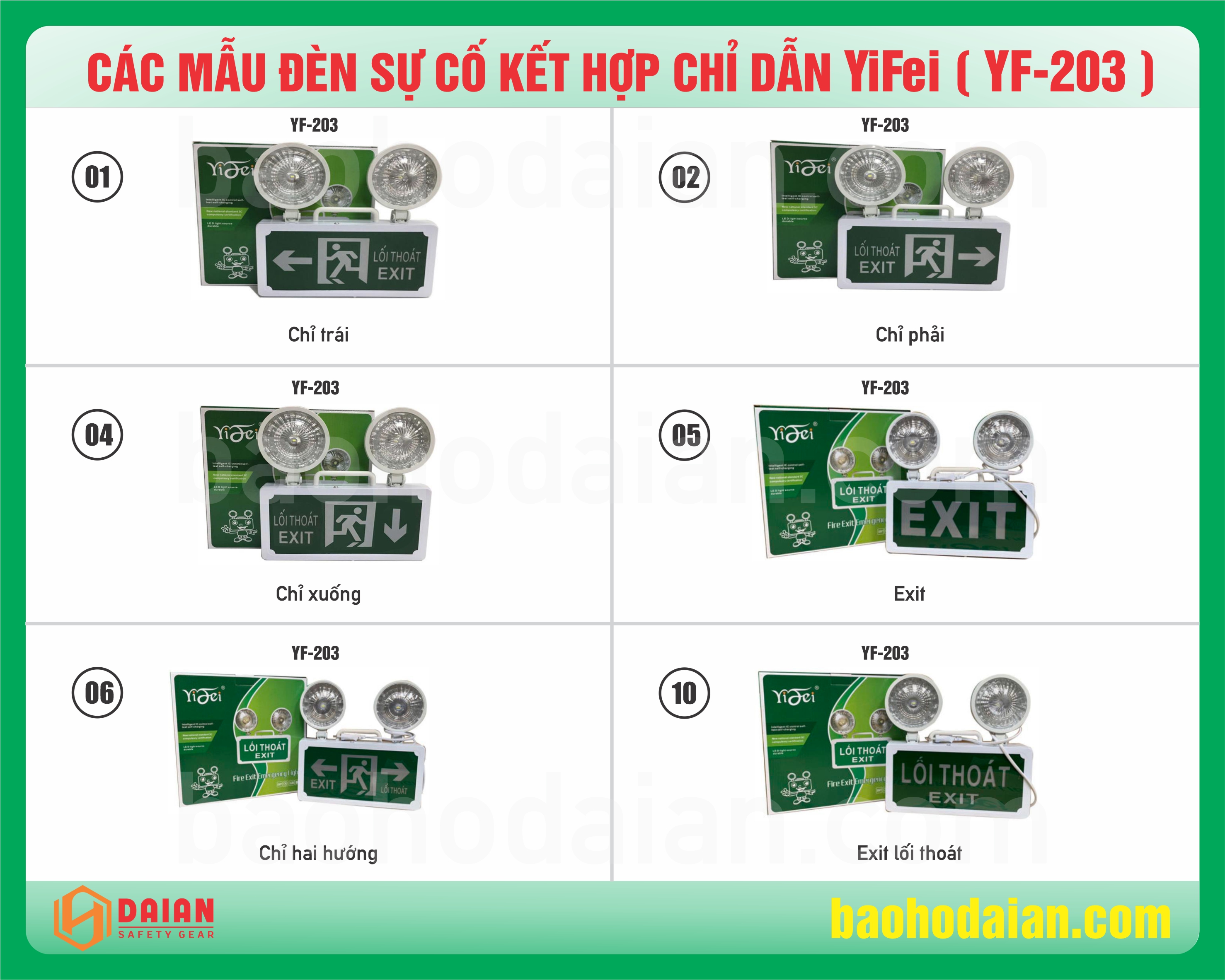 Đèn chiếu sáng sự cố kết hợp YF-203