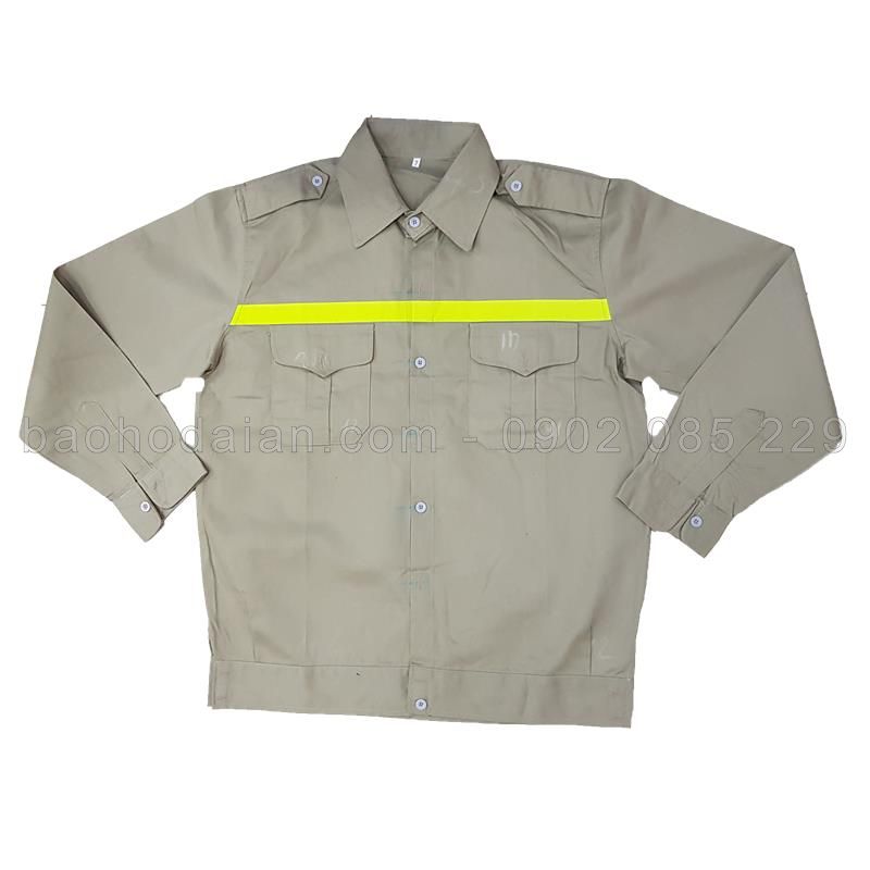Quần áo bảo hộ DN03 màu ghi phối phản quang