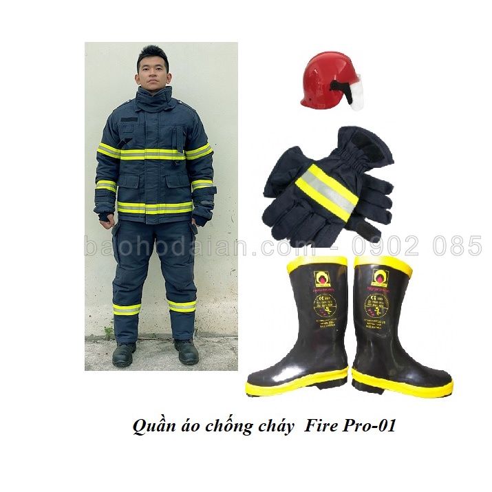 Quần áo chống cháy TT150 Fire Pro-01 loại 4 lớp màu xanh đen (loại thường)