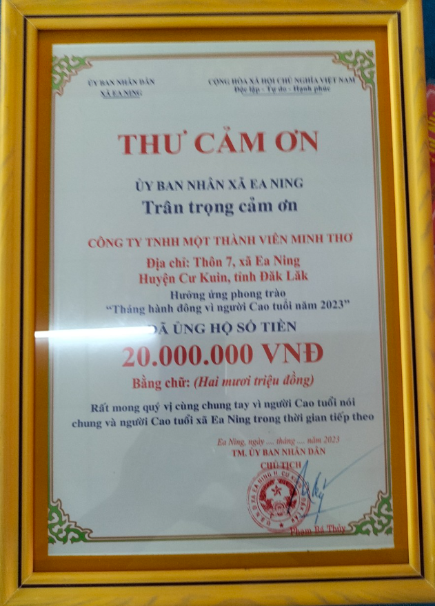 Hành động vì người Cao Tuổi 2023 tại Ea Ning huyện Cukuin, tỉnh Đak Lak.