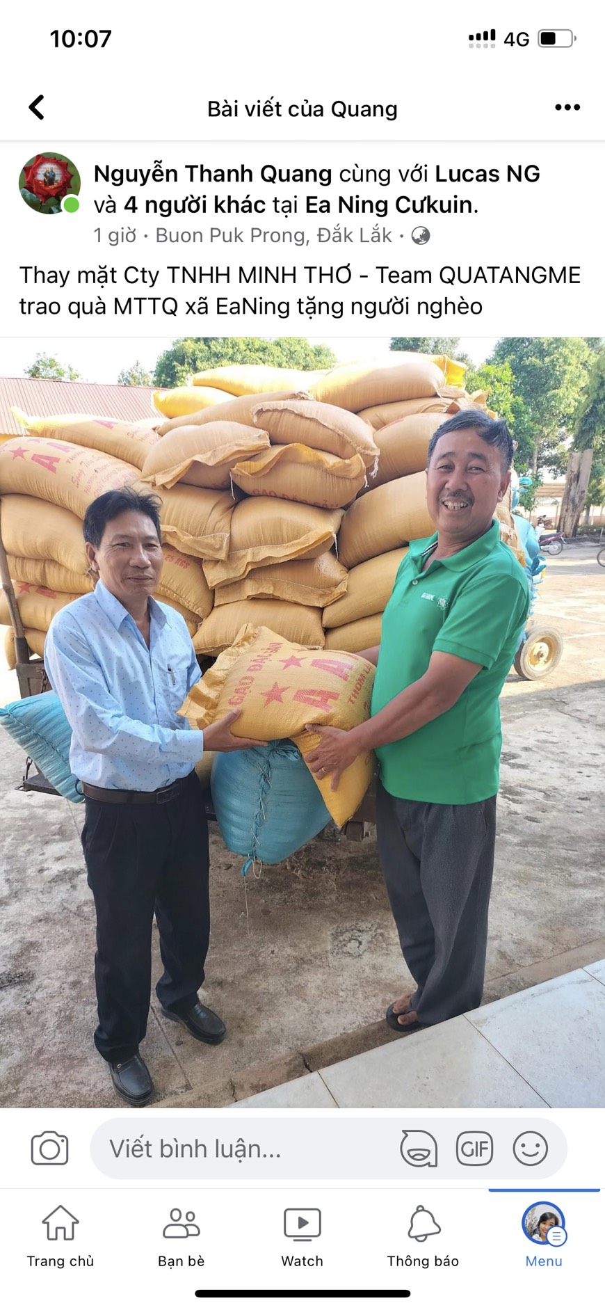 Quà Tặng Mẹ - Minh Tho Trading trao tặng 2 tấn gạo cho hộ khó khăn tại tỉnh Đắk Lắk vào mùa giáp hạt tháng 4/2023