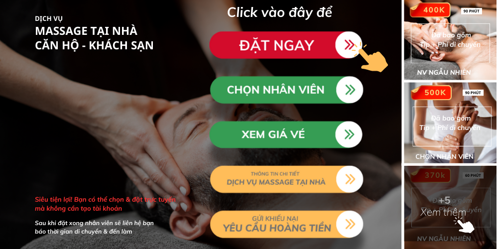 DỊCH VỤ MASSAGE TẠI NHÀ, CĂN HỘ, KHÁCH SẠN