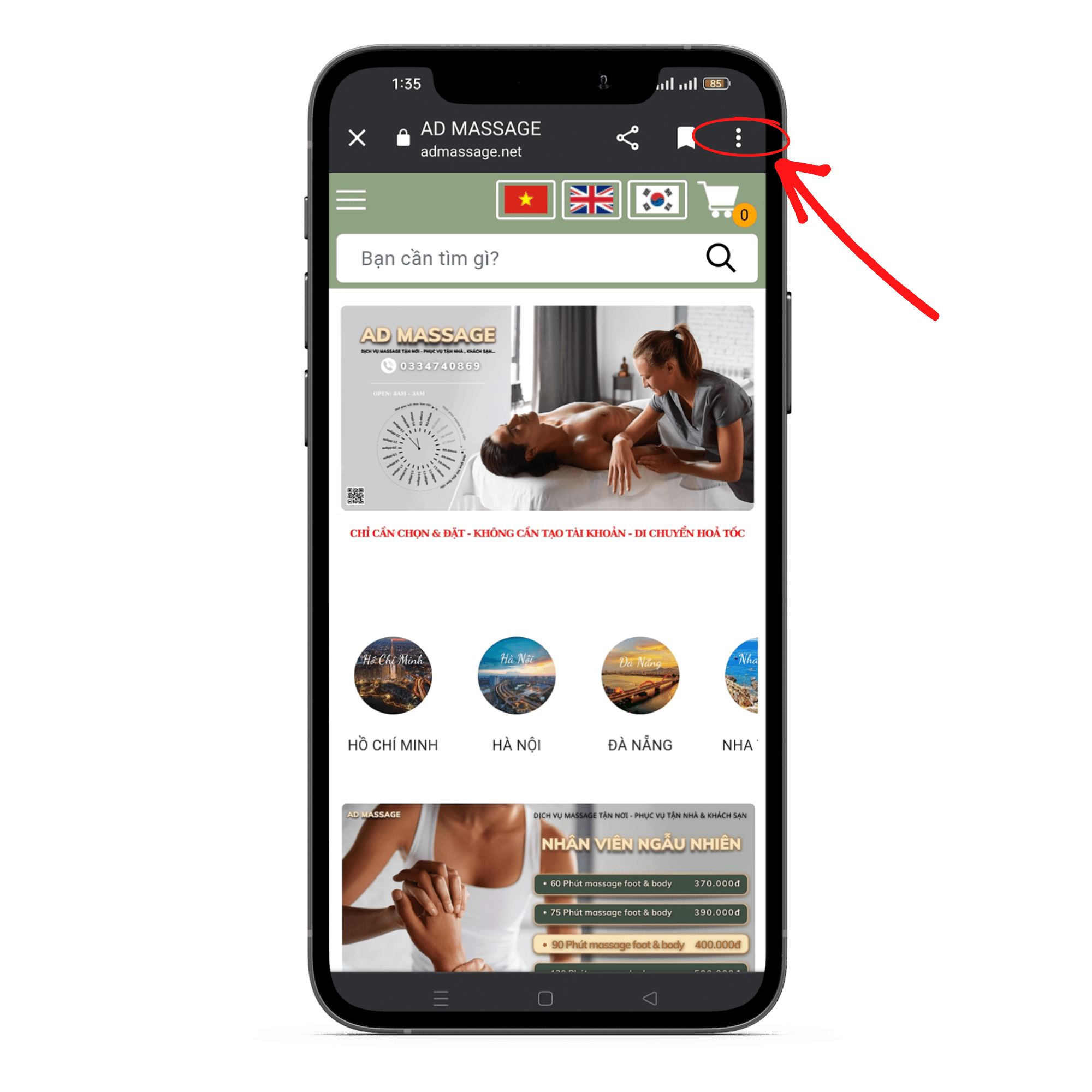 app massage tại nhà