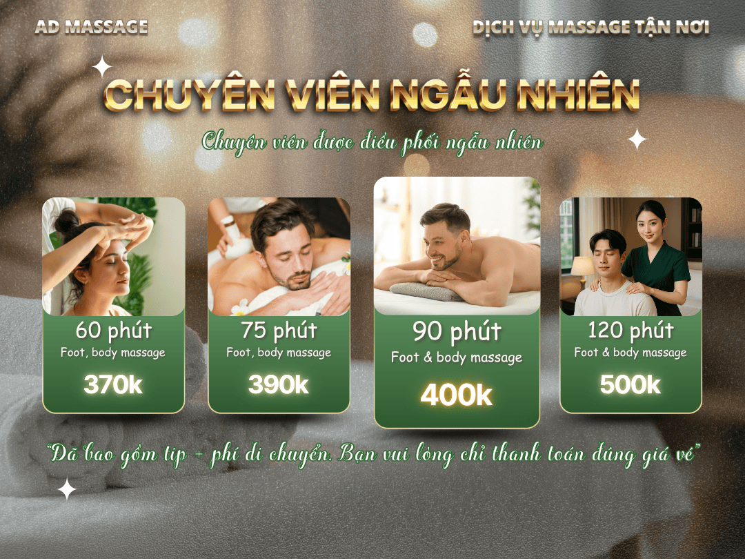 Giá vé massage tại nhà