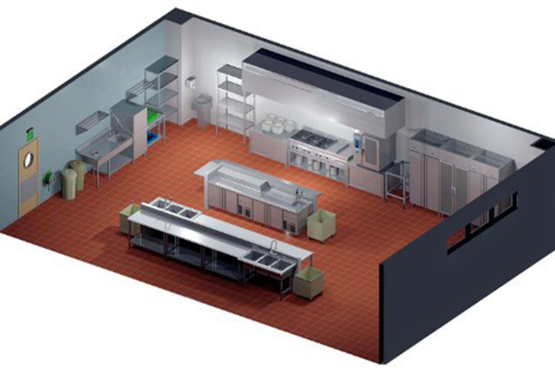 bản vẽ 3D bếp ăn công nghiệp trên solidworks loại 2