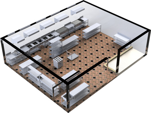 bản vẽ 3D bếp ăn công nghiệp trên solidworks loại 3