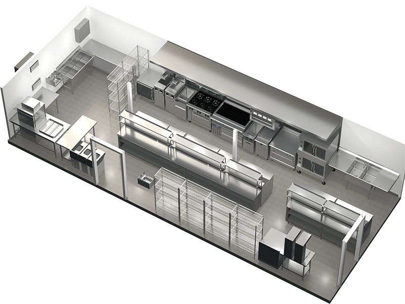 bản vẽ 3D bếp ăn công nghiệp trên solidworks loại 4