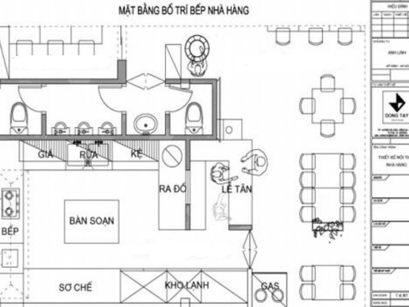 bản vẽ mặt bằng bếp nhà hàng