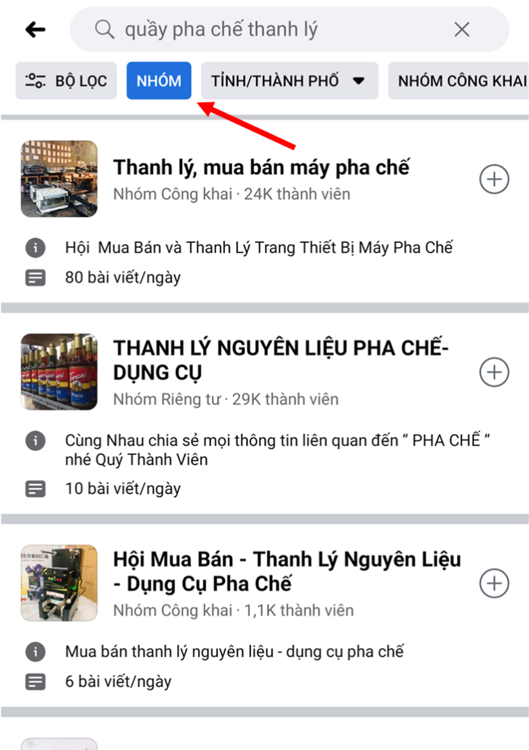 hướng dẫn tìm mua quầy pha chế thanh lý trên facebook