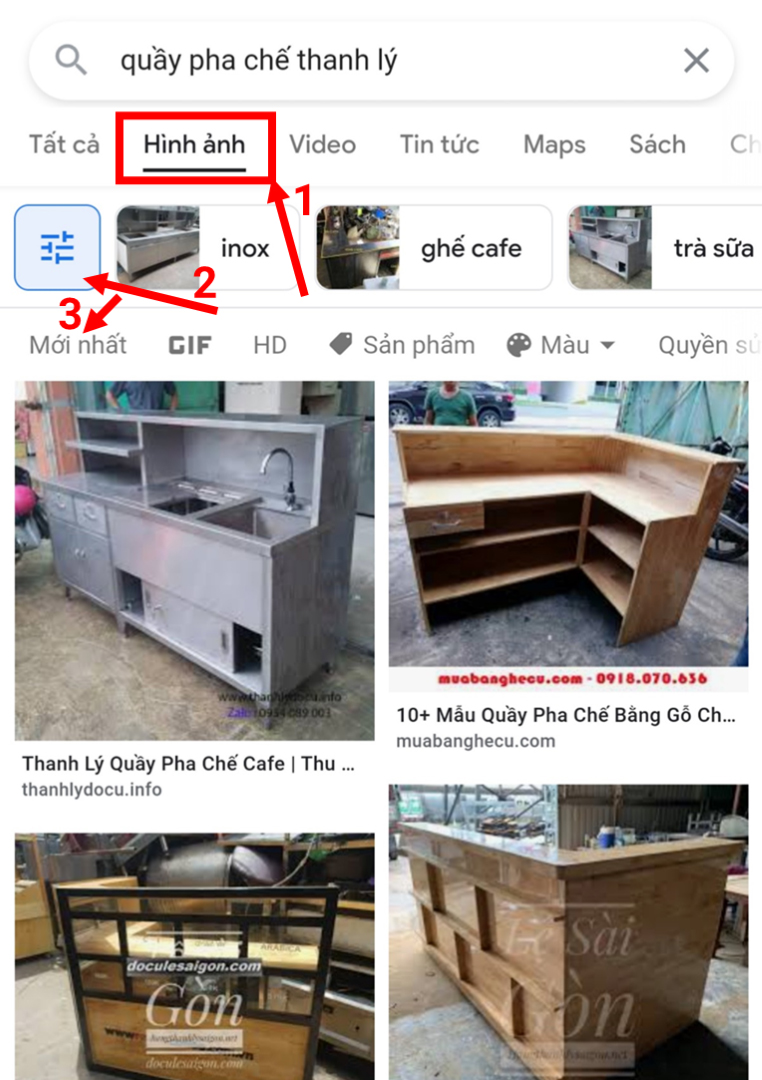 tìm kiếm quầy pha chế thanh lý