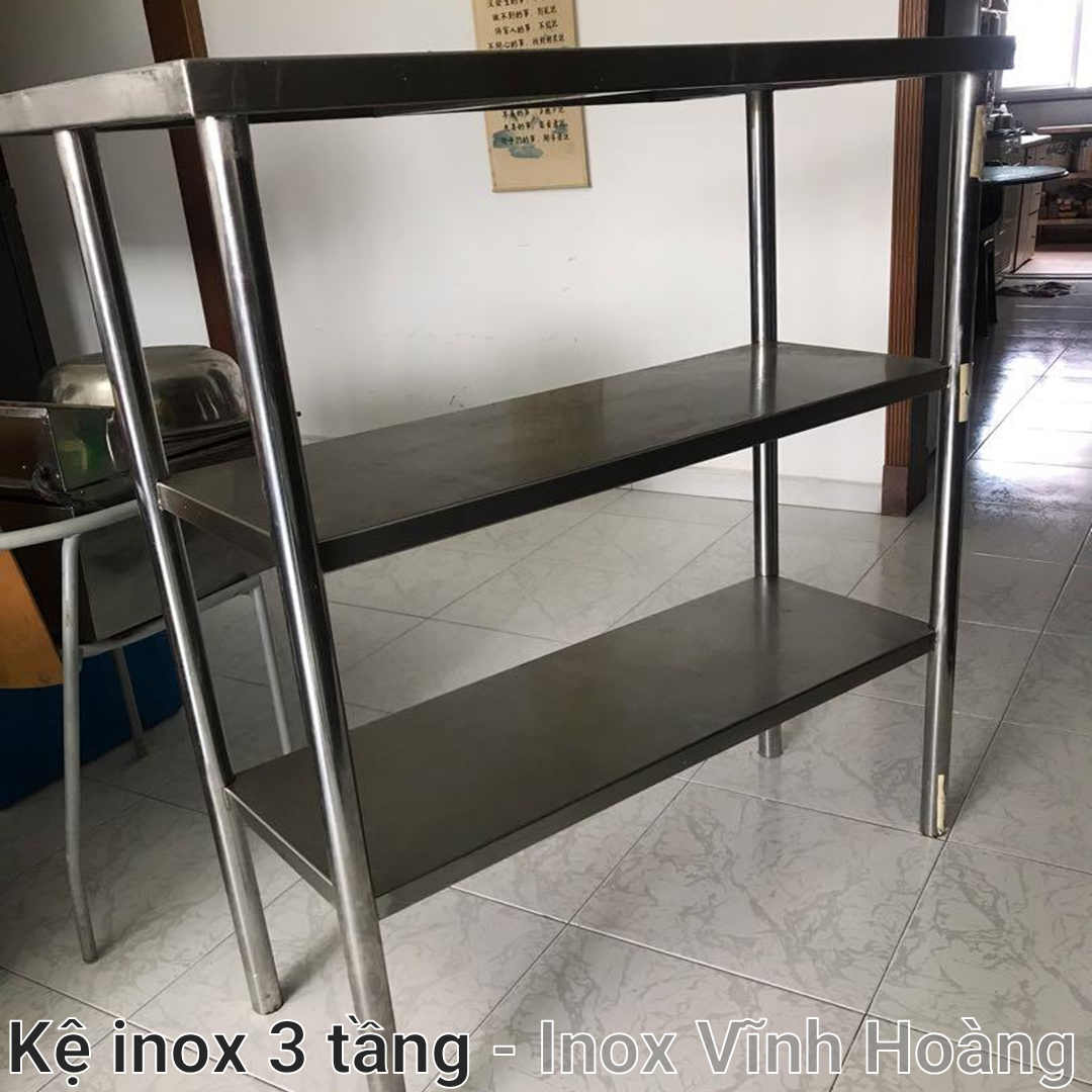 kệ inox 3 tầng thanh tròn