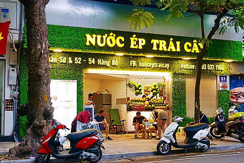 mô hình quán nước ép trái cây 54 hàng bồ