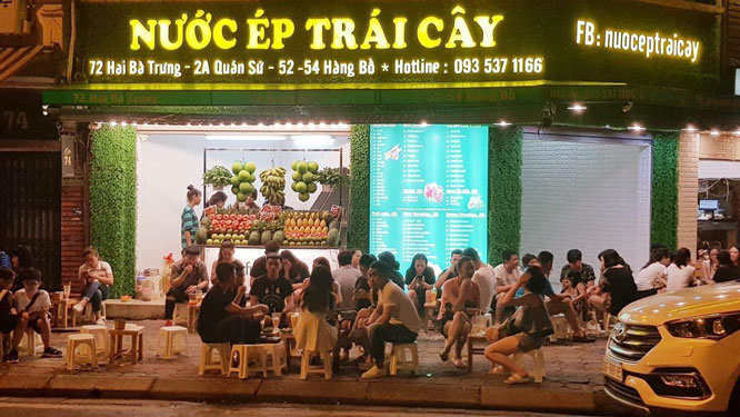 mô hình quán nước ép trái cây 72 hà bà trưng