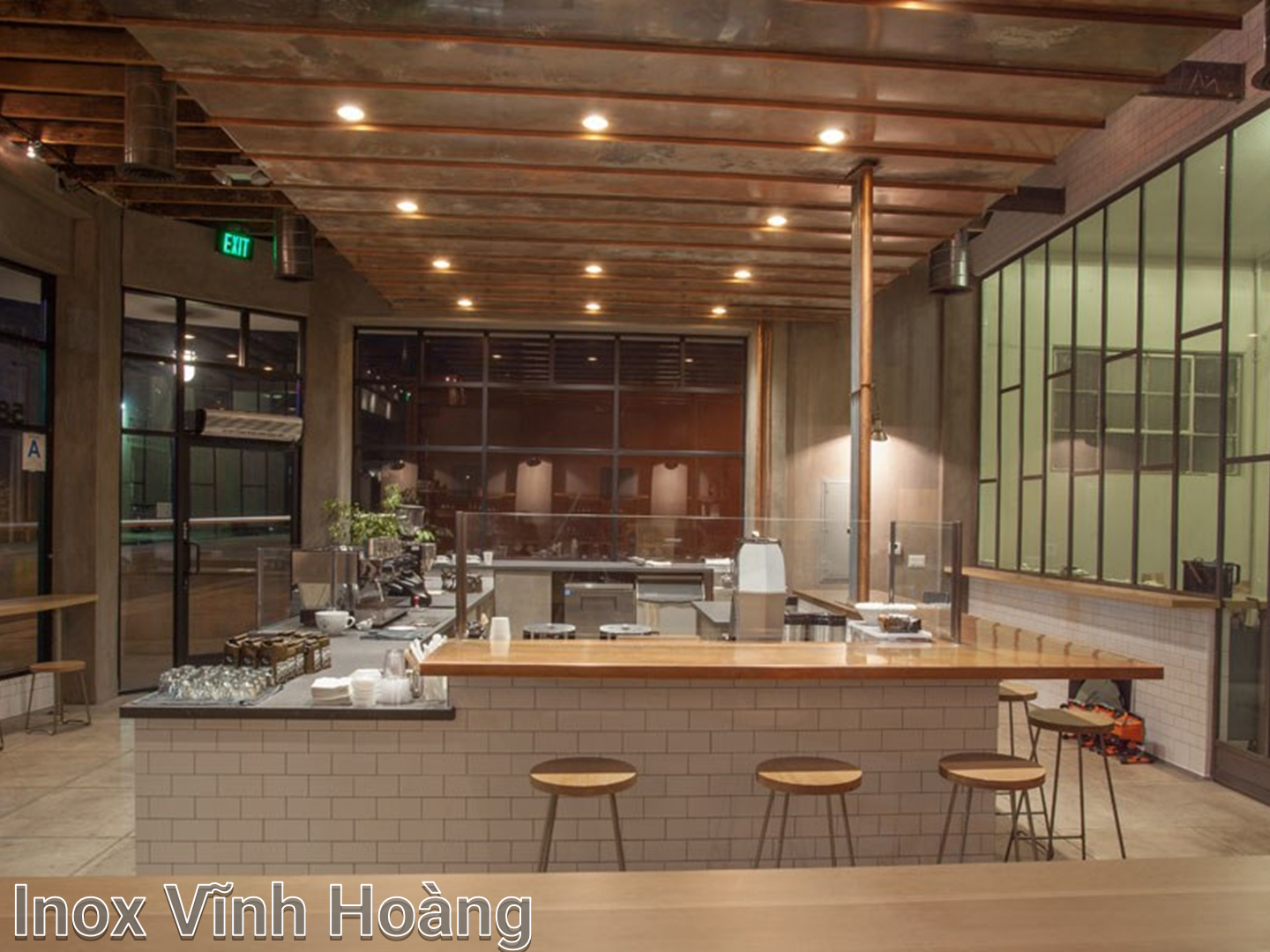 quầy pha chế không gian mở