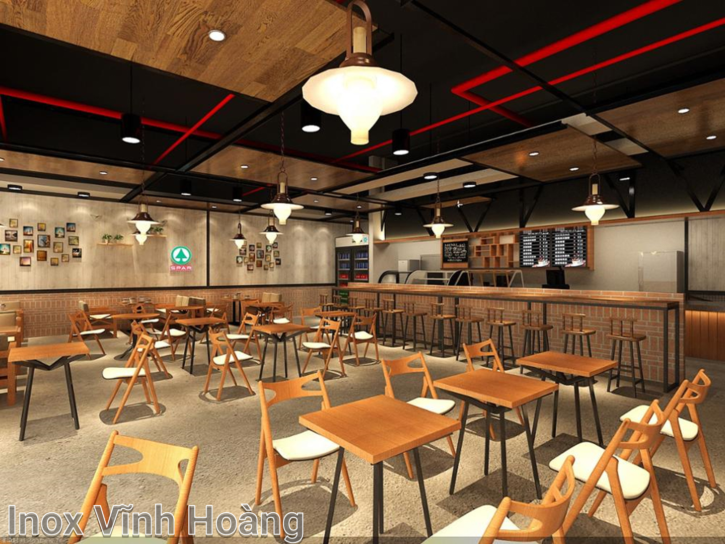 Quầy pha chế gạch cổ điển