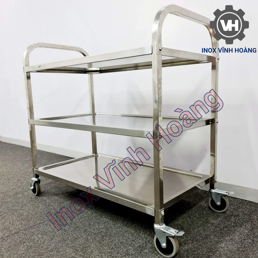 xe đẩy 3 tầng inox 2021