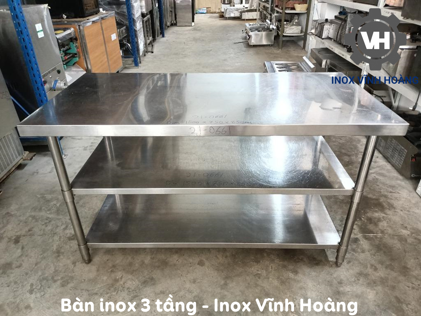Bàn inox 3 tầng đẹp - Inox Vĩnh Hoàng