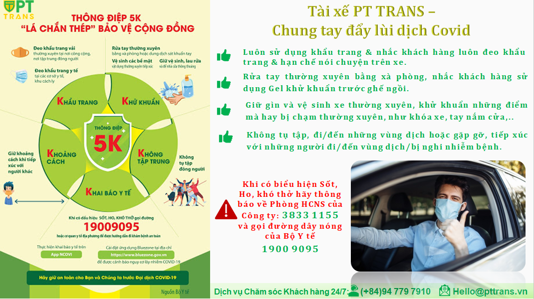 Tài xế PT TRANS - Chung tay Đẩy lùi Covid