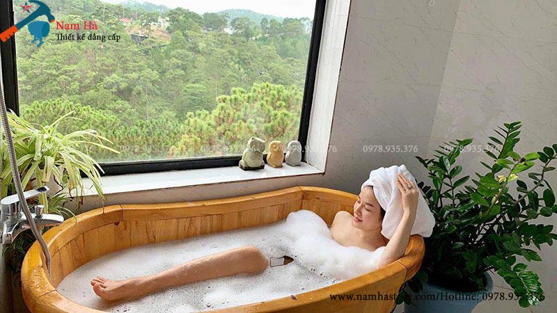 Chậu tắm gỗ Spa