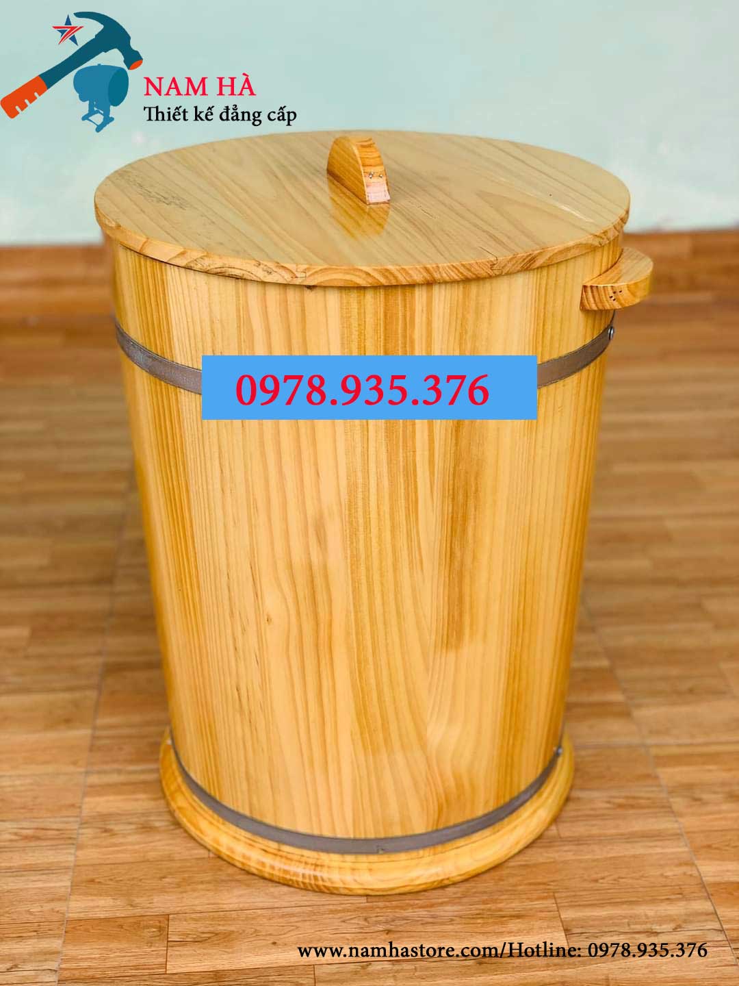 Thùng đựng gạo bằng gỗ 20Kg