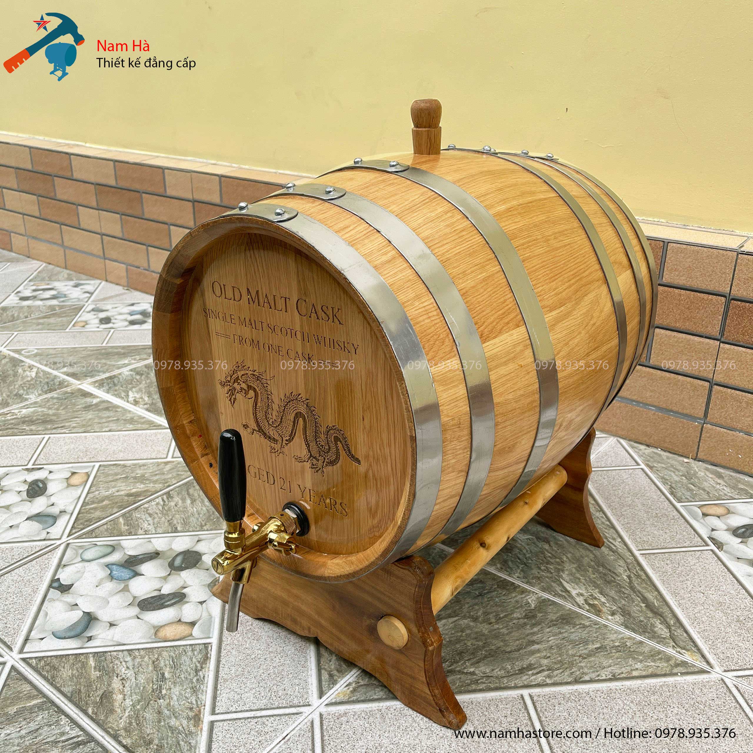 Thùng gỗ sồi ngâm rượu 20 lít Thùng gỗ sồi ngâm rượu 20 lít