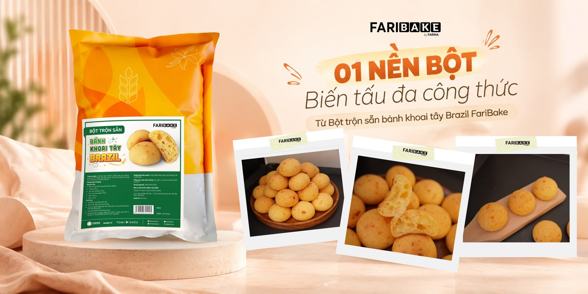 BỘ 05 CÔNG THỨC ỨNG DỤNG TỪ BỘT TRỘN SẴN BÁNH KHOAI TÂY BRAZIL