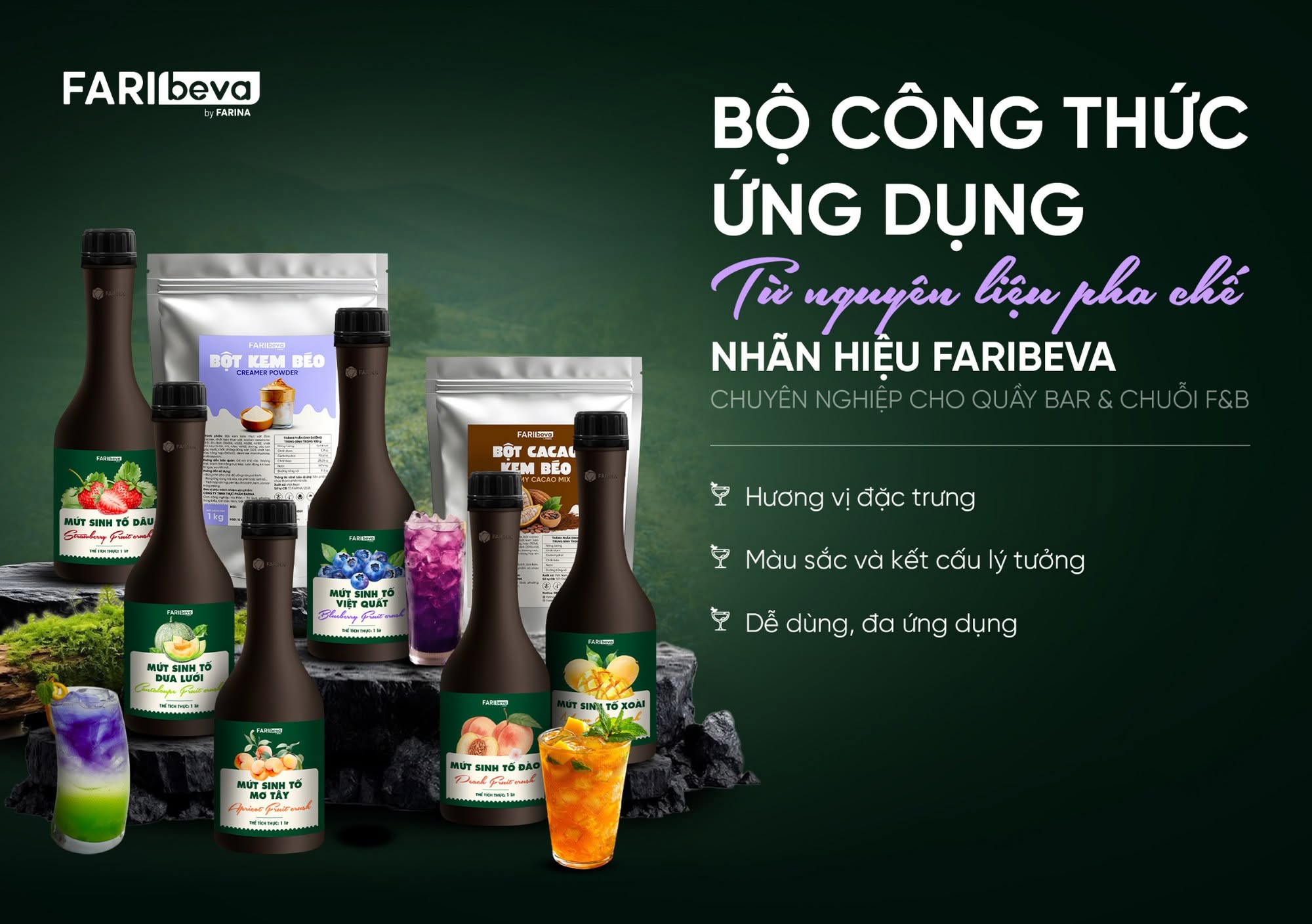 KHÁM PHÁ 30 CÔNG THỨC PHA CHẾ ỨNG DỤNG TỪ MỨT SINH TỐ FARIBEVA