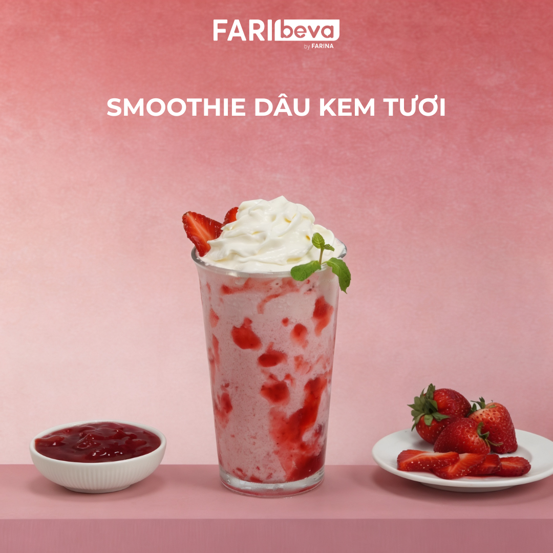 CÔNG THỨC SMOOTHIE DÂU KEM TƯƠI