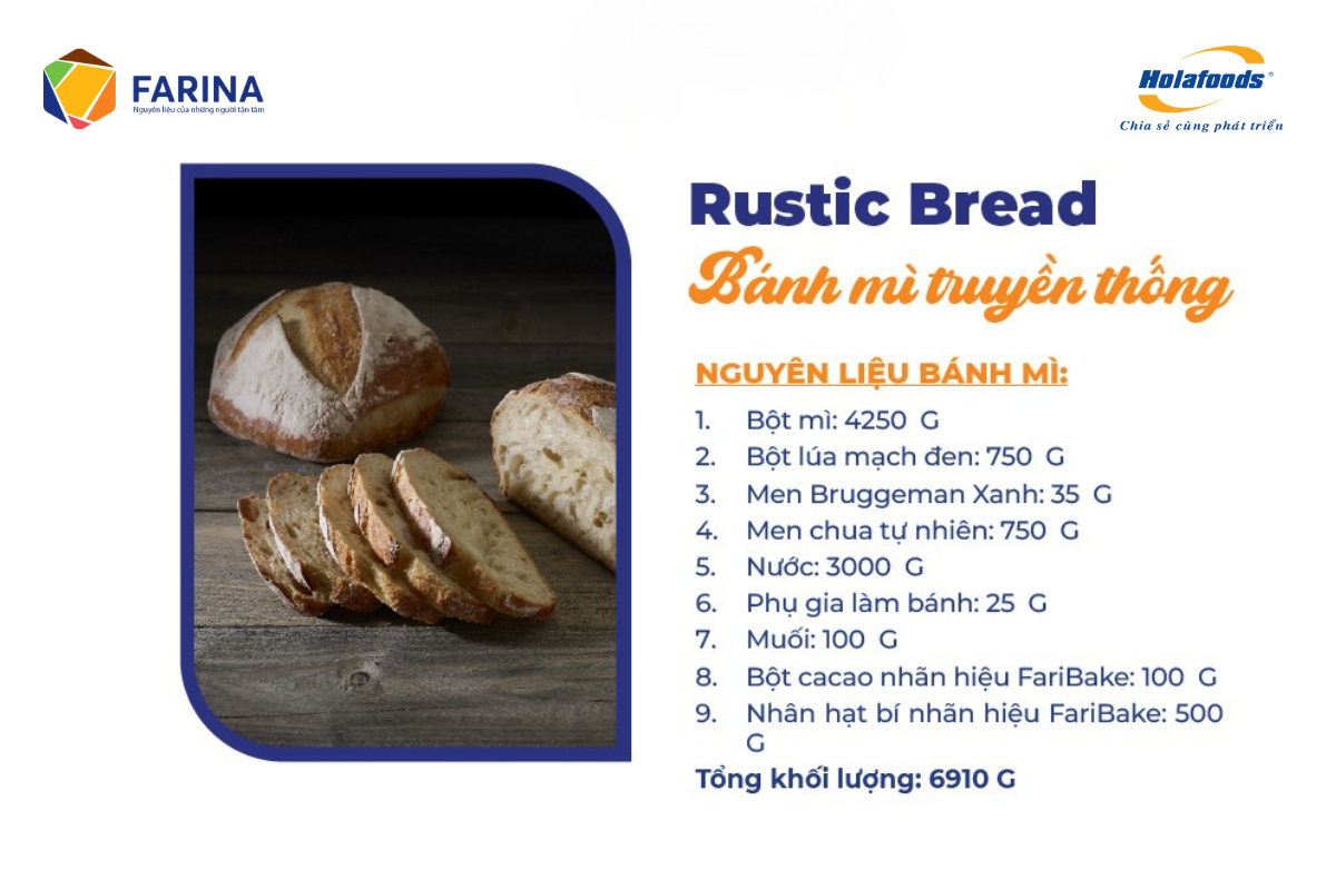 CÔNG THỨC BÁNH MÌ TRUYỀN THỐNG – ĐẬM MÀU CACAO, GIÒN VỎ – MỀM DAI