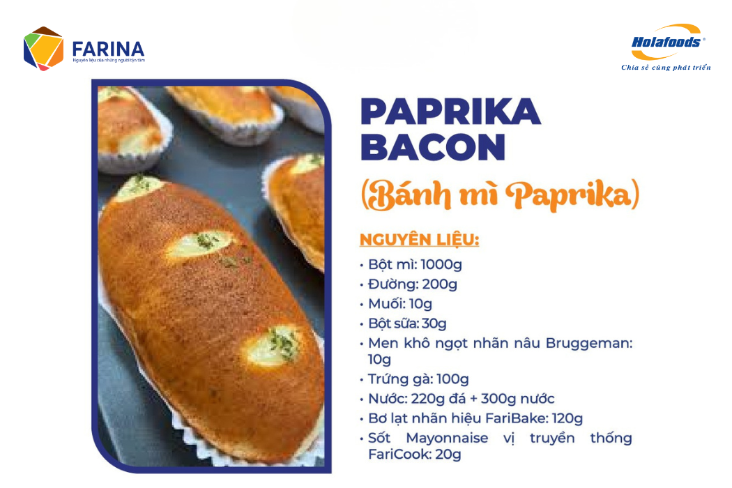 CÔNG THỨC BÁNH MÌ PAPRIKA MỀM THƠM – CÔNG THỨC CHUẨN TIỆM BÁNH