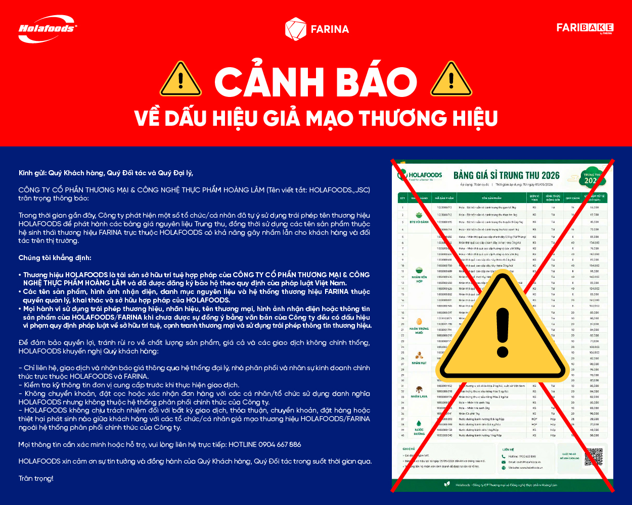 CẢNH BÁO VỀ DẤU HIỆU GIẢ MẠO THƯƠNG HIỆU