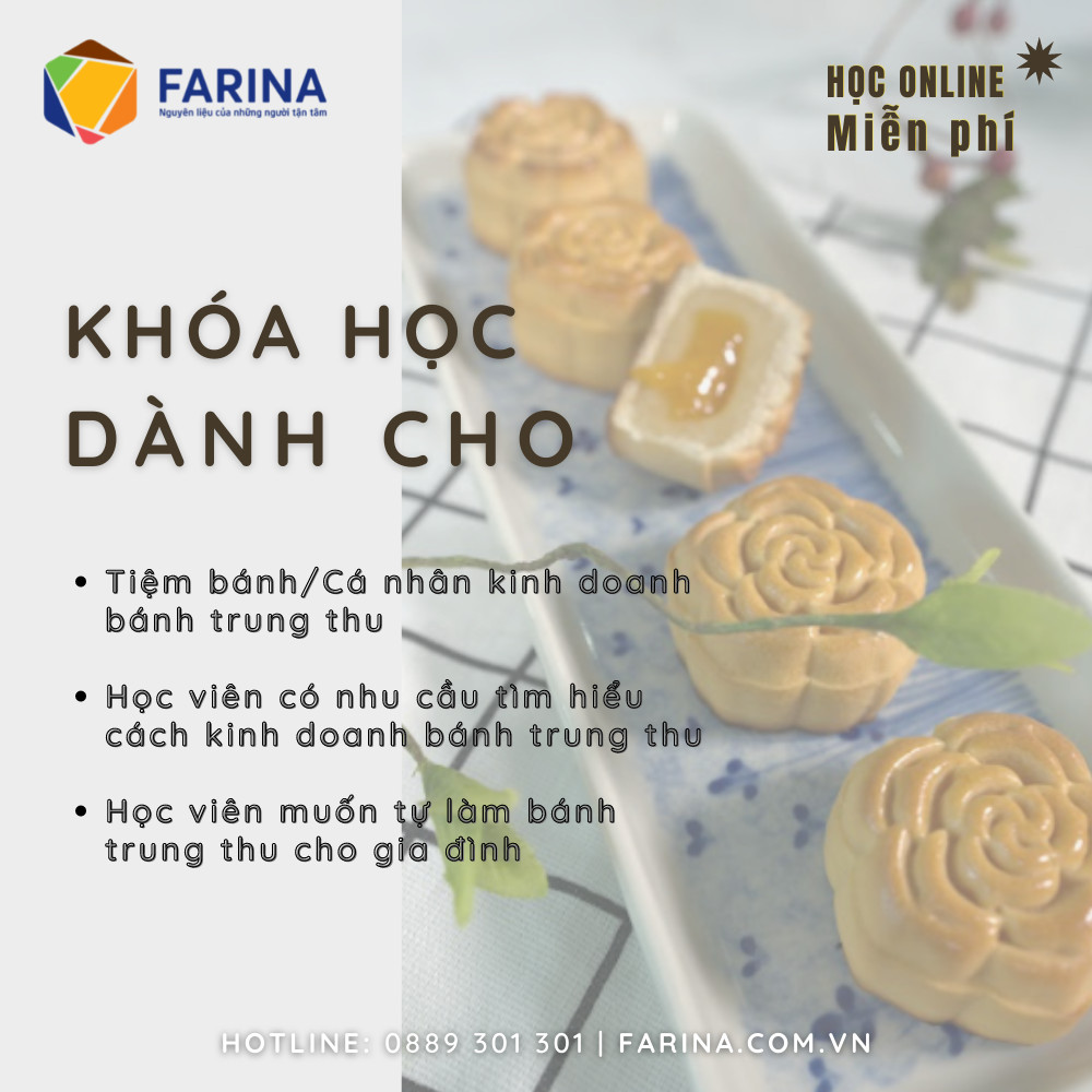 Farina Khai Giảng Khóa Học Làm Bánh Trung Thu Cơ Bản Online