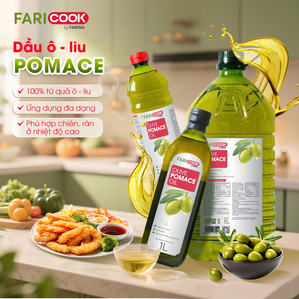 FARINA CHINH THỨC CHO RA MẮT SẢN PHẨM MỚI DẦU Ô - LIU POMACE FARICOOK
