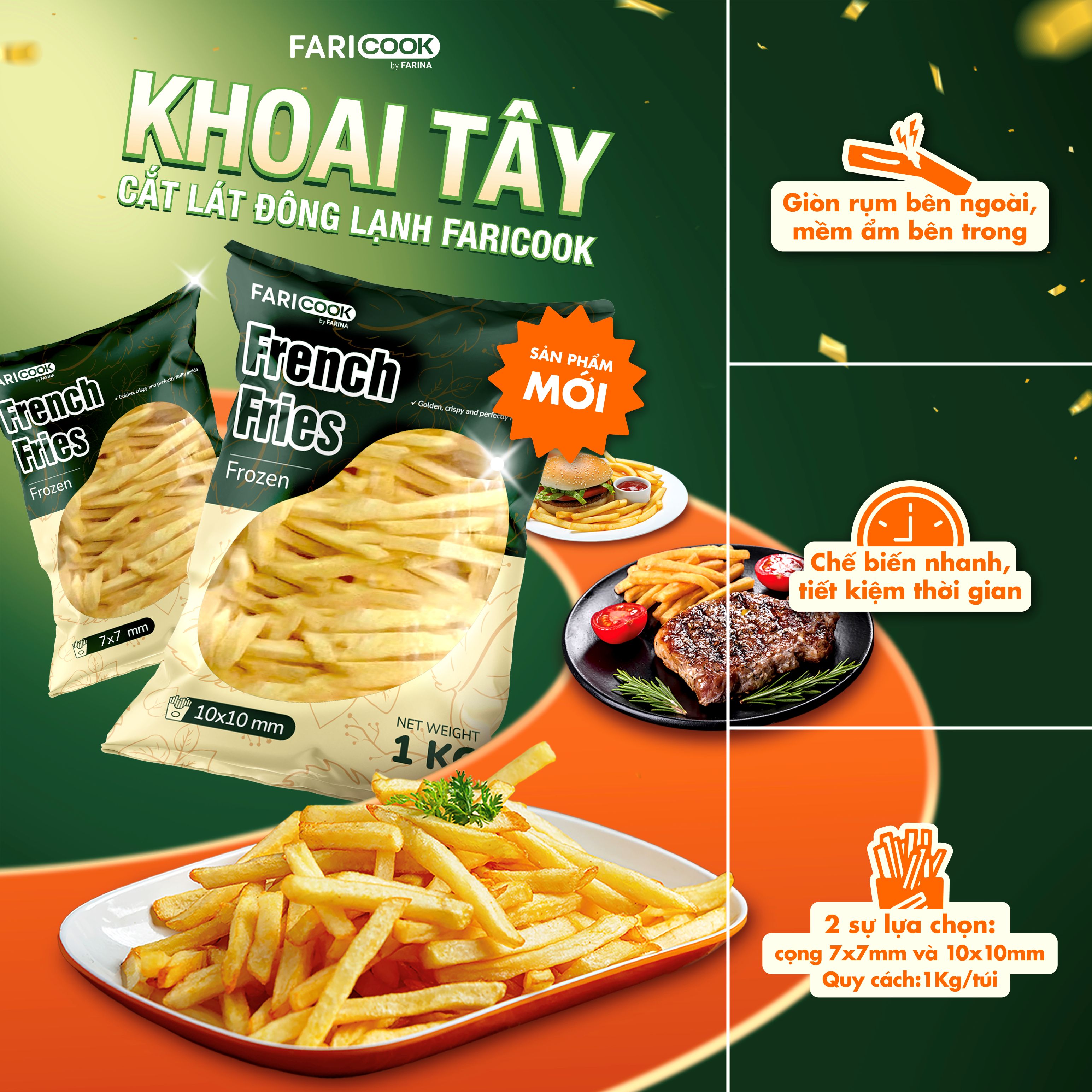 RA MẮT SẢN PHẨM MỚI – KHOAI TÂY CẮT LÁT ĐÔNG LẠNH FARICOOK