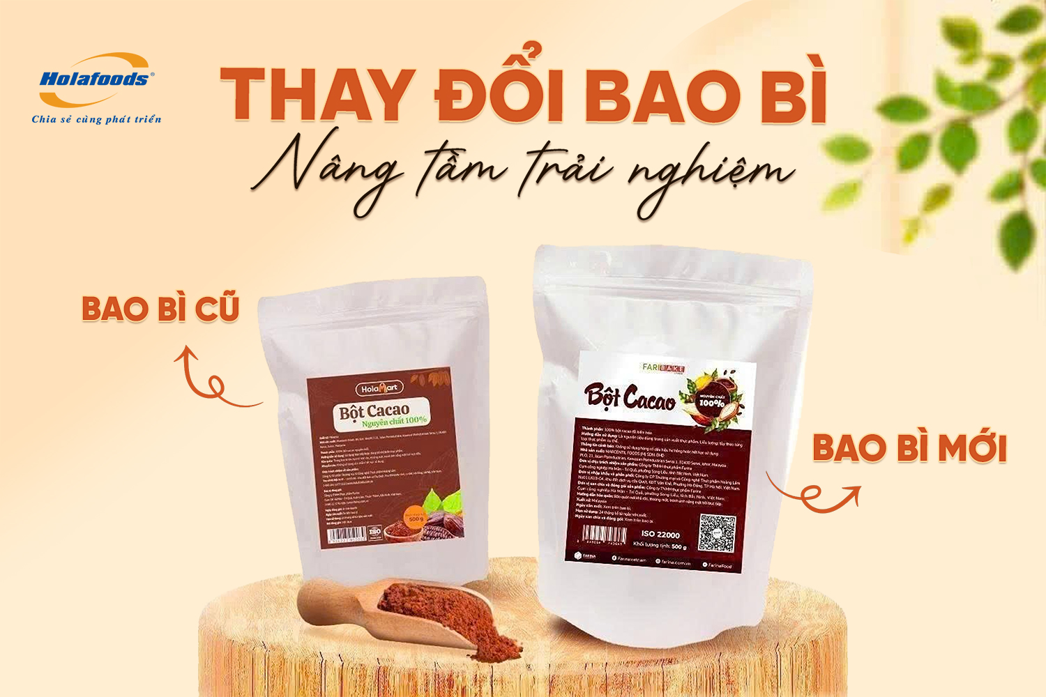 📣THÔNG BÁO THAY ĐỔI TEM NHÃN SẢN PHẨM Bột cacao nguyên chất 100%