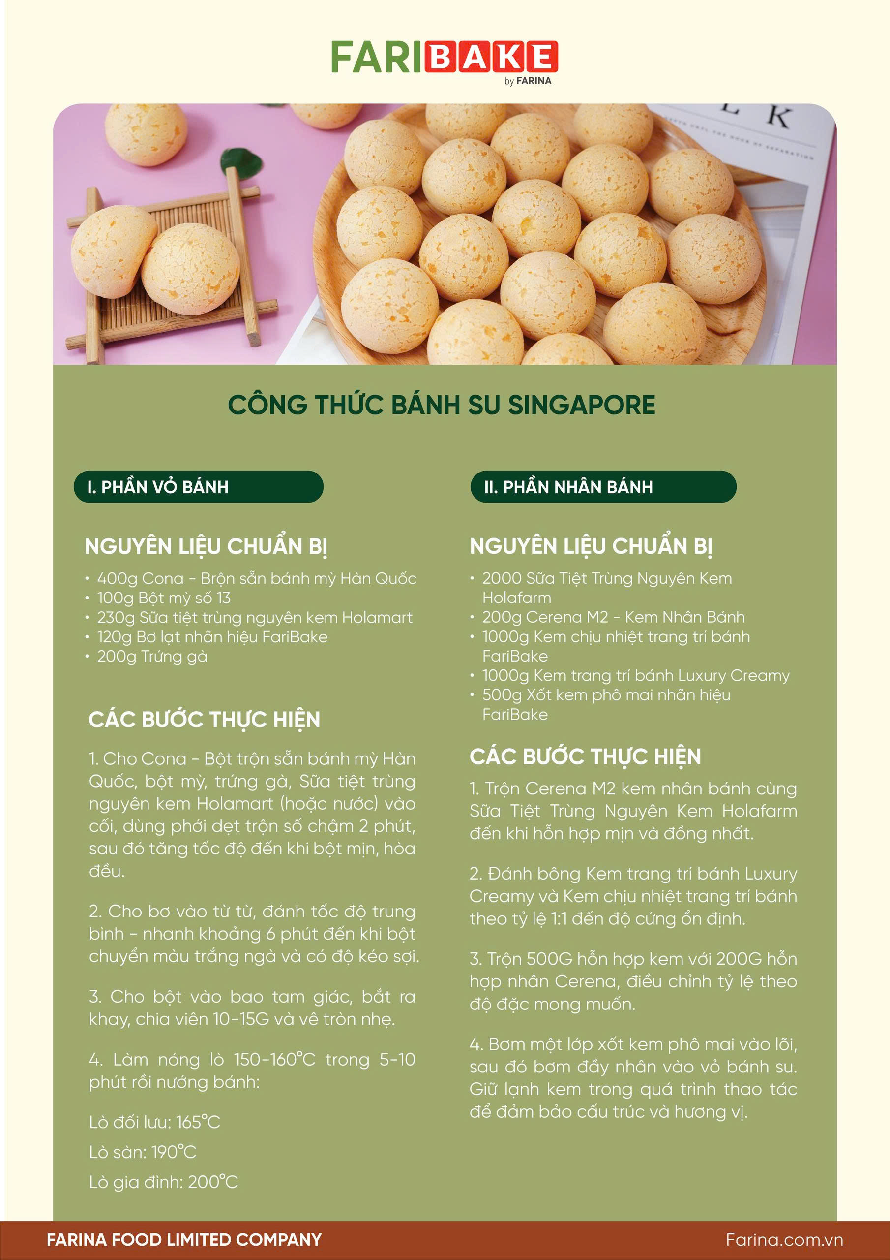 CÔNG THỨC BÁNH SU SINGAPORE